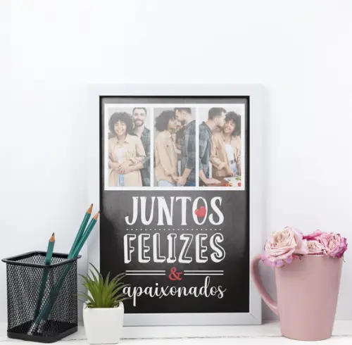 Quadro com Fotos Dia dos Namorados