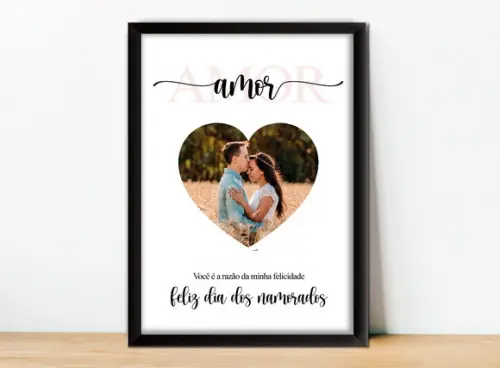 Quadro com Fotos Dia dos Namorados
