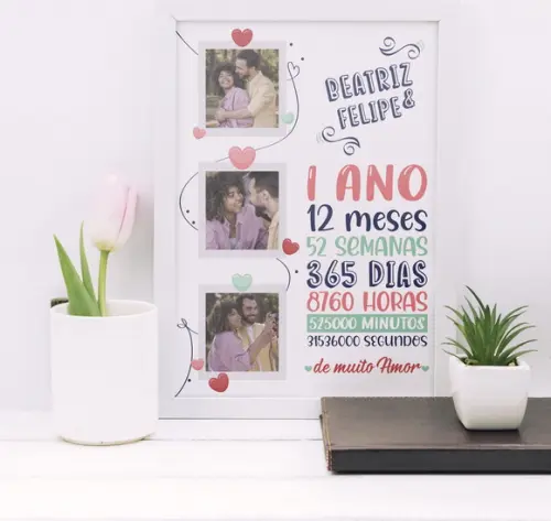 Quadro com Fotos Dia dos Namorados