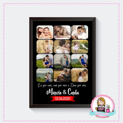 Quadro com Fotos Dia dos Namorados