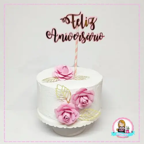 Topo Bolo Feliz Aniversário