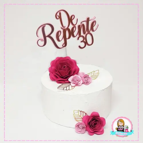 Topo de Repente 30 com Flores