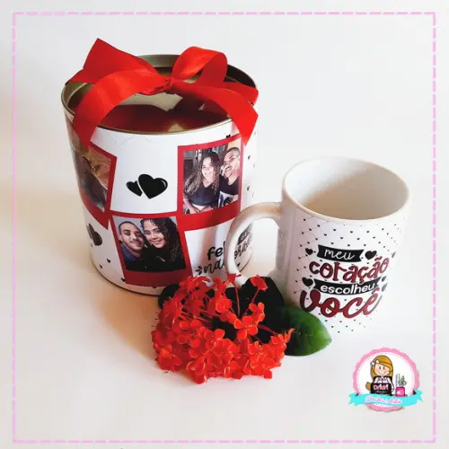 Tubo Lata com Caneca Dia dos Namorados