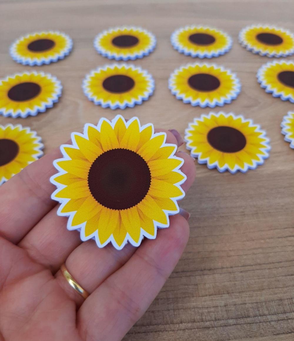 Aplique para tubete, caixa acrílica ou latinha Girassol