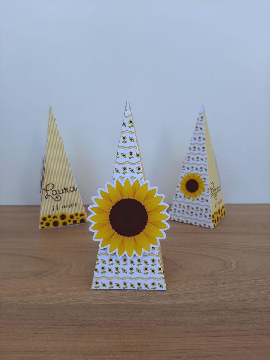 Caixa pirâmide Girassol