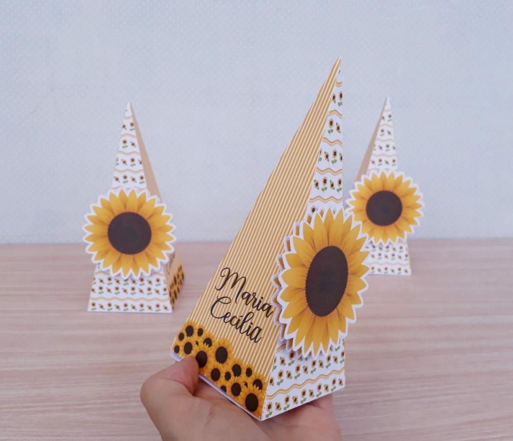 Caixa pirâmide Girassol