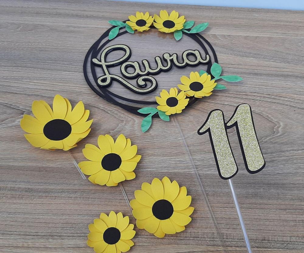 Topo de bolo Girassol