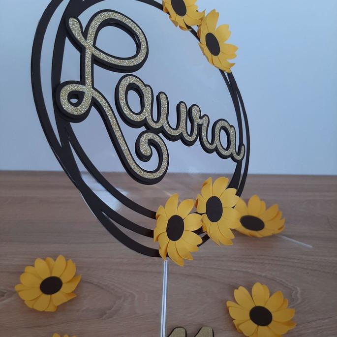 Topo de bolo Girassol