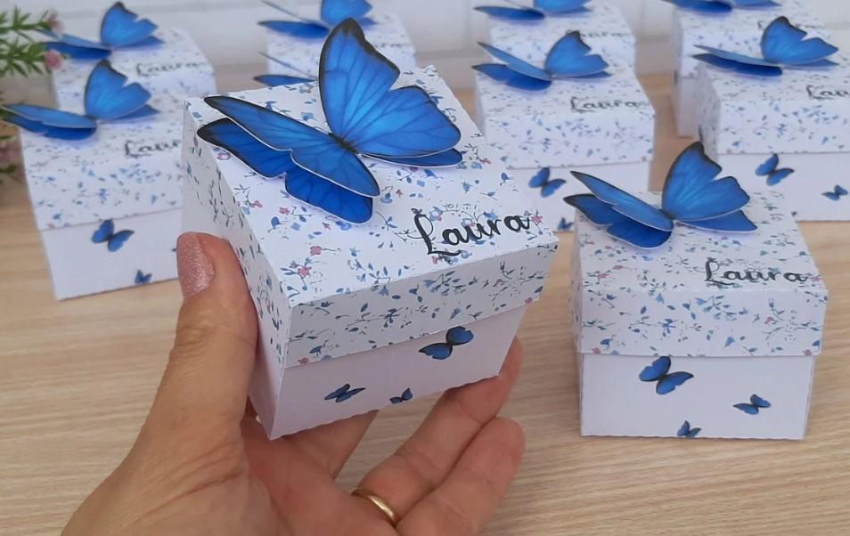 Caixinha Borboleta Azul