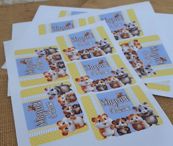 Adesivo Personalizado Lembrancinha Hamster
