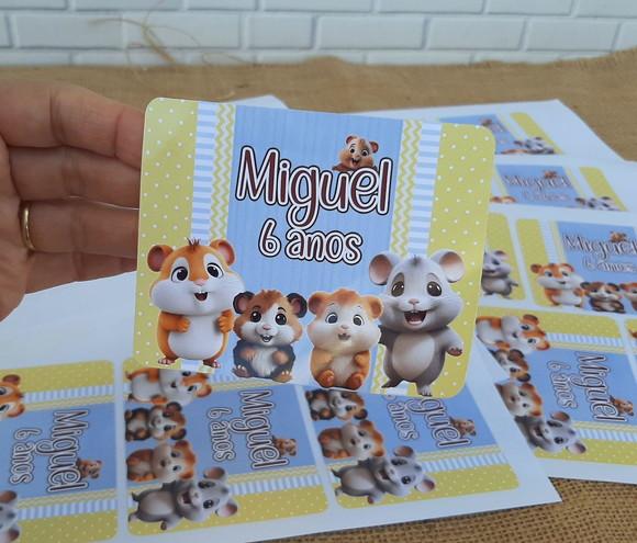 Adesivo Personalizado Lembrancinha Hamster