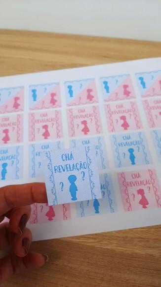 Adesivo Personalizado para Chá Revelação