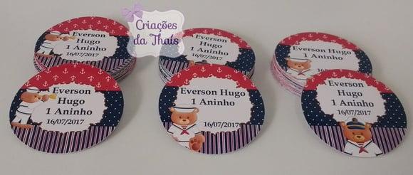 Adesivo Personalizado Ursinho Marinheiro para Latinha