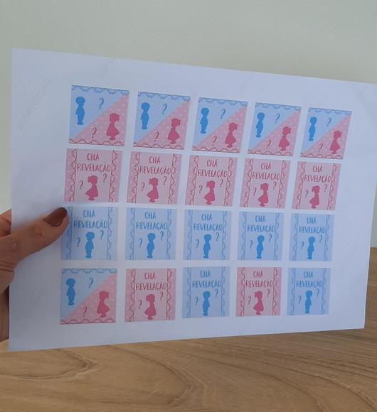 Adesivo Personalizado para Chá Revelação