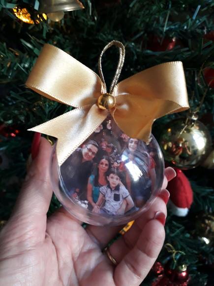 Bolinha de Natal Personalizada com Foto