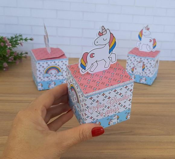 Caixa Cubo Unicórnio