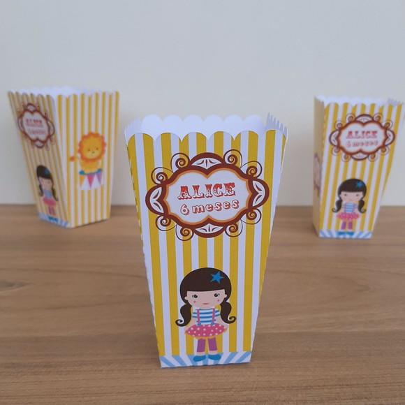 Caixinha de Pipoca Circo Amarelo