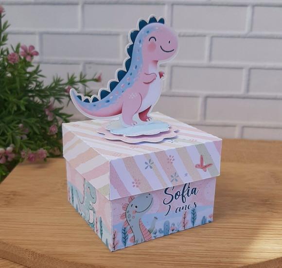 Caixinha Dinossauro Rosa