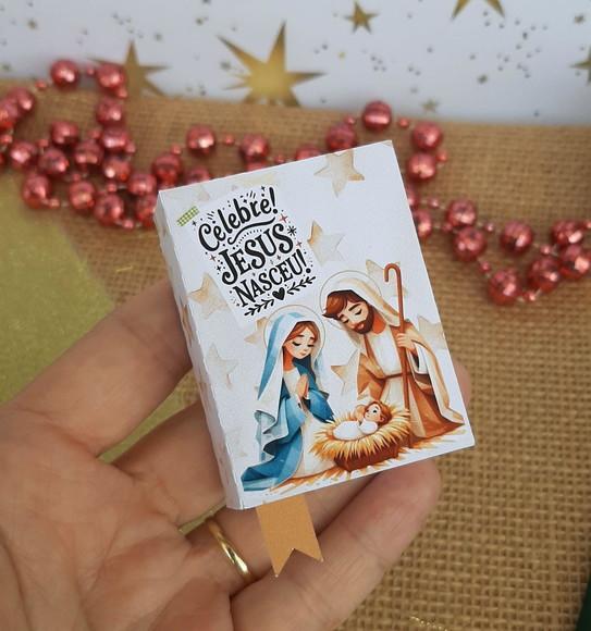 Caixinha Estilo Bíblia para Lembrancinha de Natal