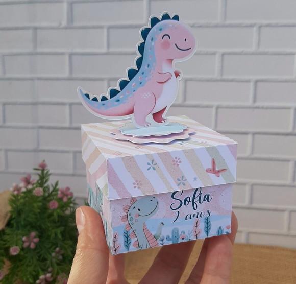 Caixinha Dinossauro Rosa