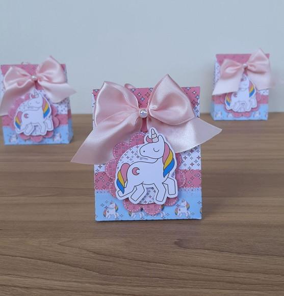 Caixinha Mini Sacolinha Unicórnio