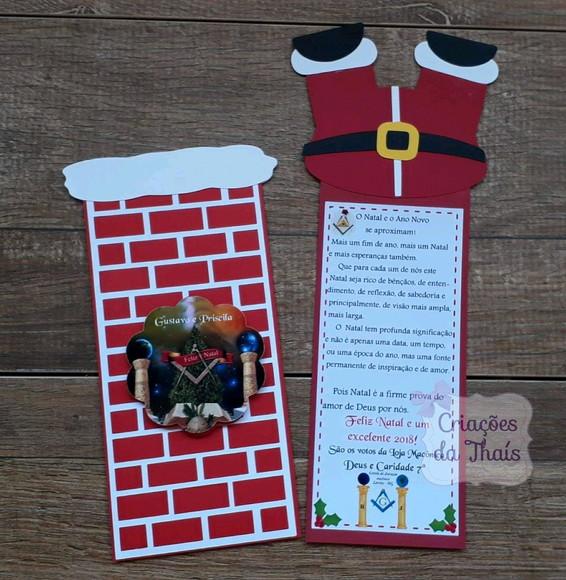 Cartão de Natal Chaminé Papai Noel