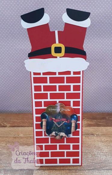 Cartão de Natal Chaminé Papai Noel
