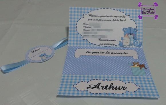 Convite para Chá de Bebê Ursinho