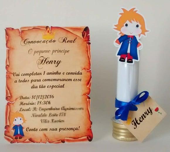 Convite Pergaminho Tubete Pequeno Principe