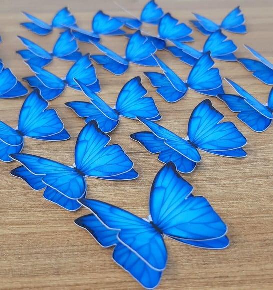 Kit 20 Apliques para Tubete Borboleta Azul