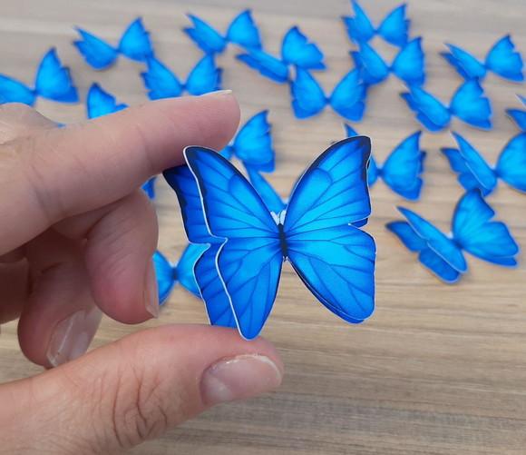 Kit 50 Apliques para Tubete Borboleta Azul