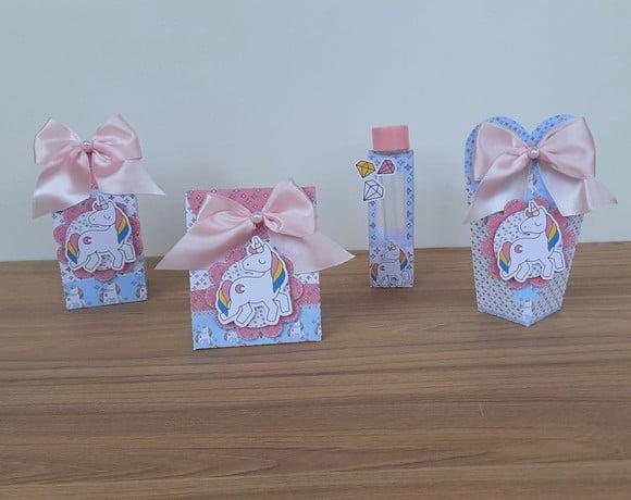 Kit Caixinhas para Lembrancinha de Festa Unicórnio