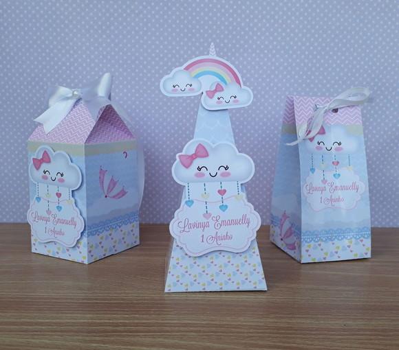 Kit com 12 Caixas Festa Chuva de Amor