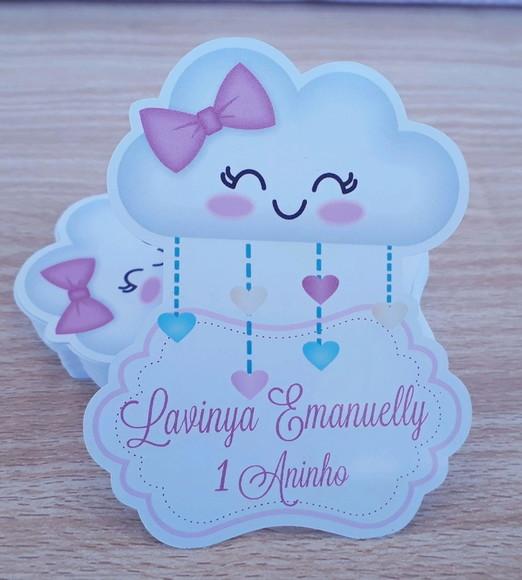 Kit com 60 Apliques Chuva de Amor