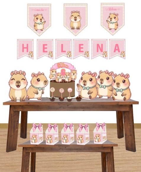 Kit Decoração de Festa Capivara Cute