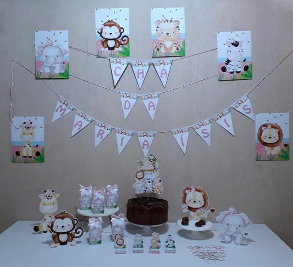 Kit Decoração de Festa Safari Menina