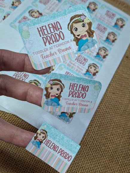 Kit Etiquetas Adesivas Escolar Sereia