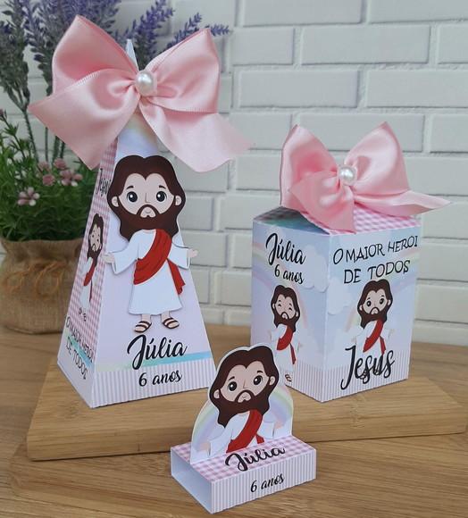 Kit Lembrancinha Jesus o Maior Herói para Menina