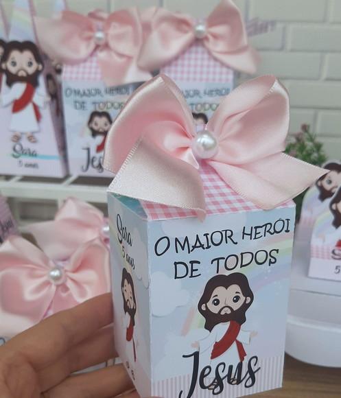 Kit Lembrancinha Rosa Jesus para Menina