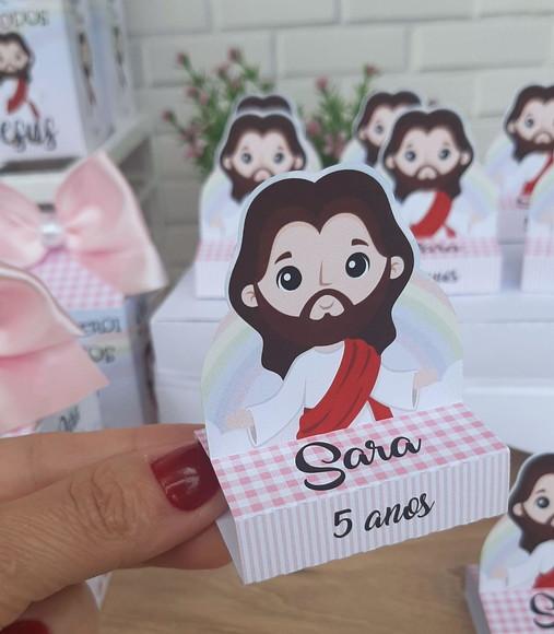 Kit Lembrancinha Rosa Jesus para Menina