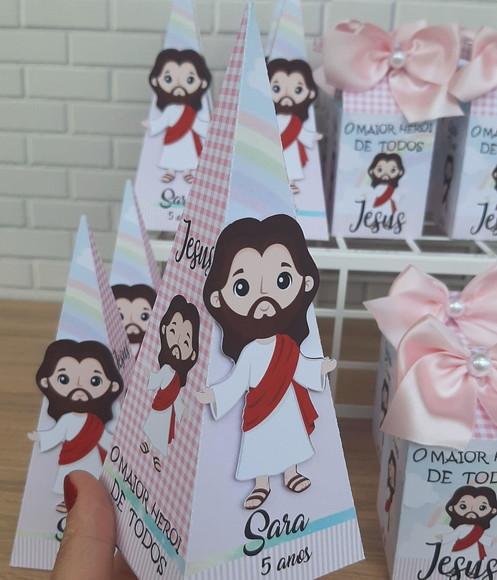 Kit Lembrancinha Rosa Jesus para Menina