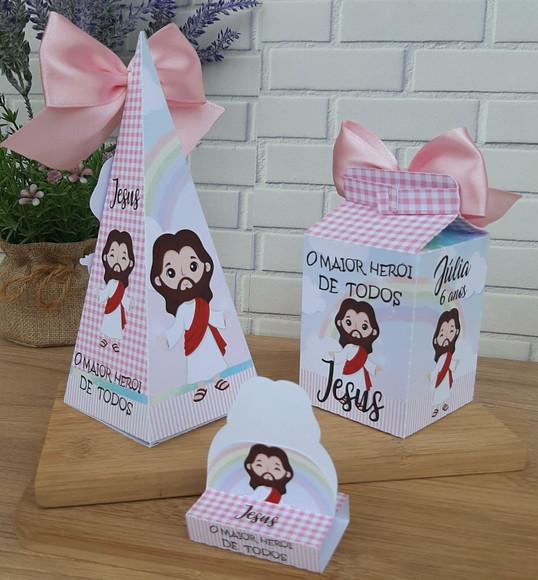 Kit Lembrancinha Jesus o Maior Herói para Menina