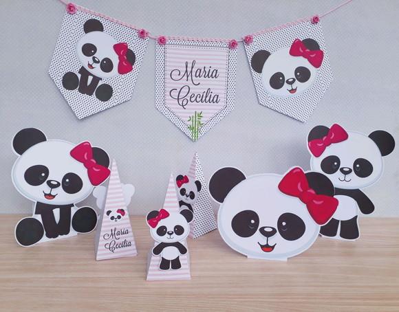 Kit Mesversário Urso Panda