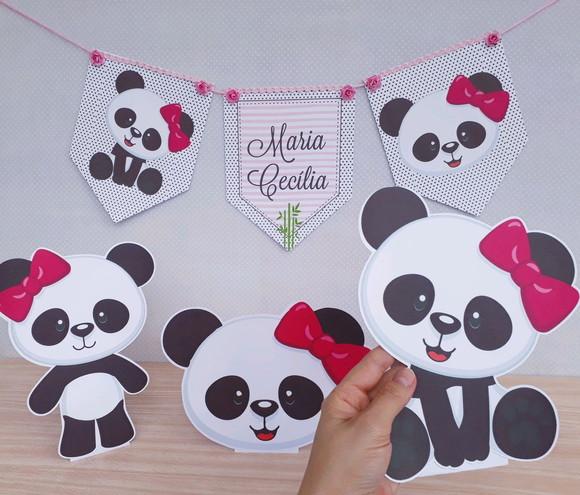 Kit Mesversário Urso Panda