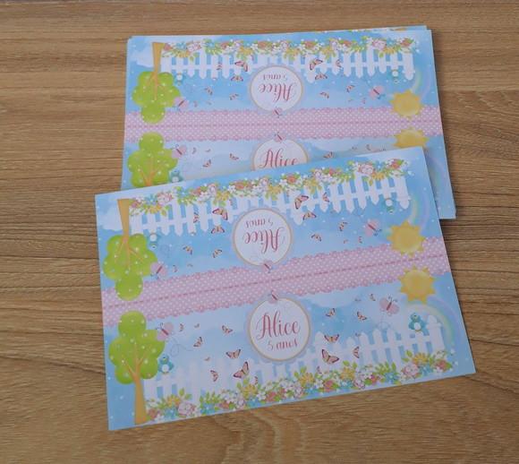 Lapela para Saquinho de Livro de Colorir Jardim