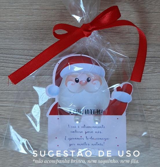 Lembrancinha de Natal Tag Papai Noel para Brinco