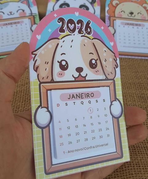 Mini Calendário de Geladeira  Bichinhos