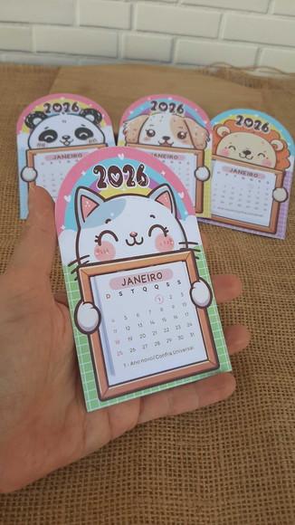 Mini Calendário de Geladeira  Bichinhos