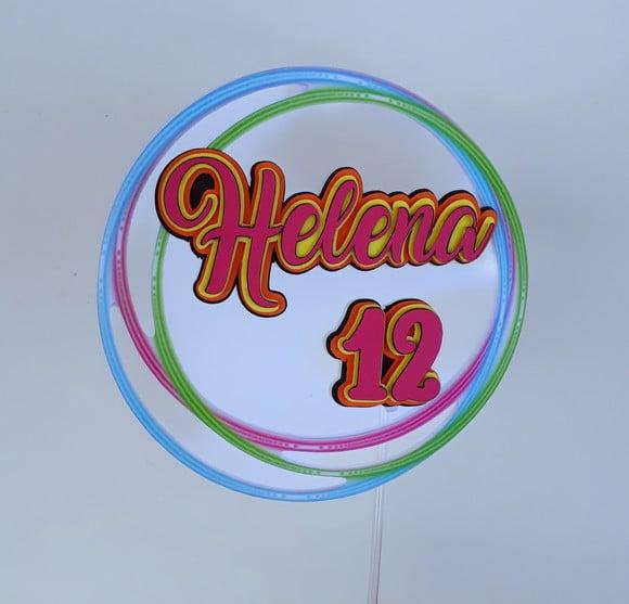 Topo de Bolo Festa Néon