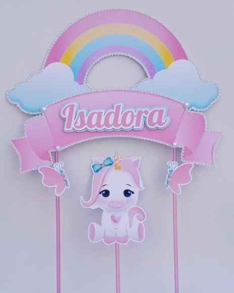 Topo de Bolo Unicórnio Cute